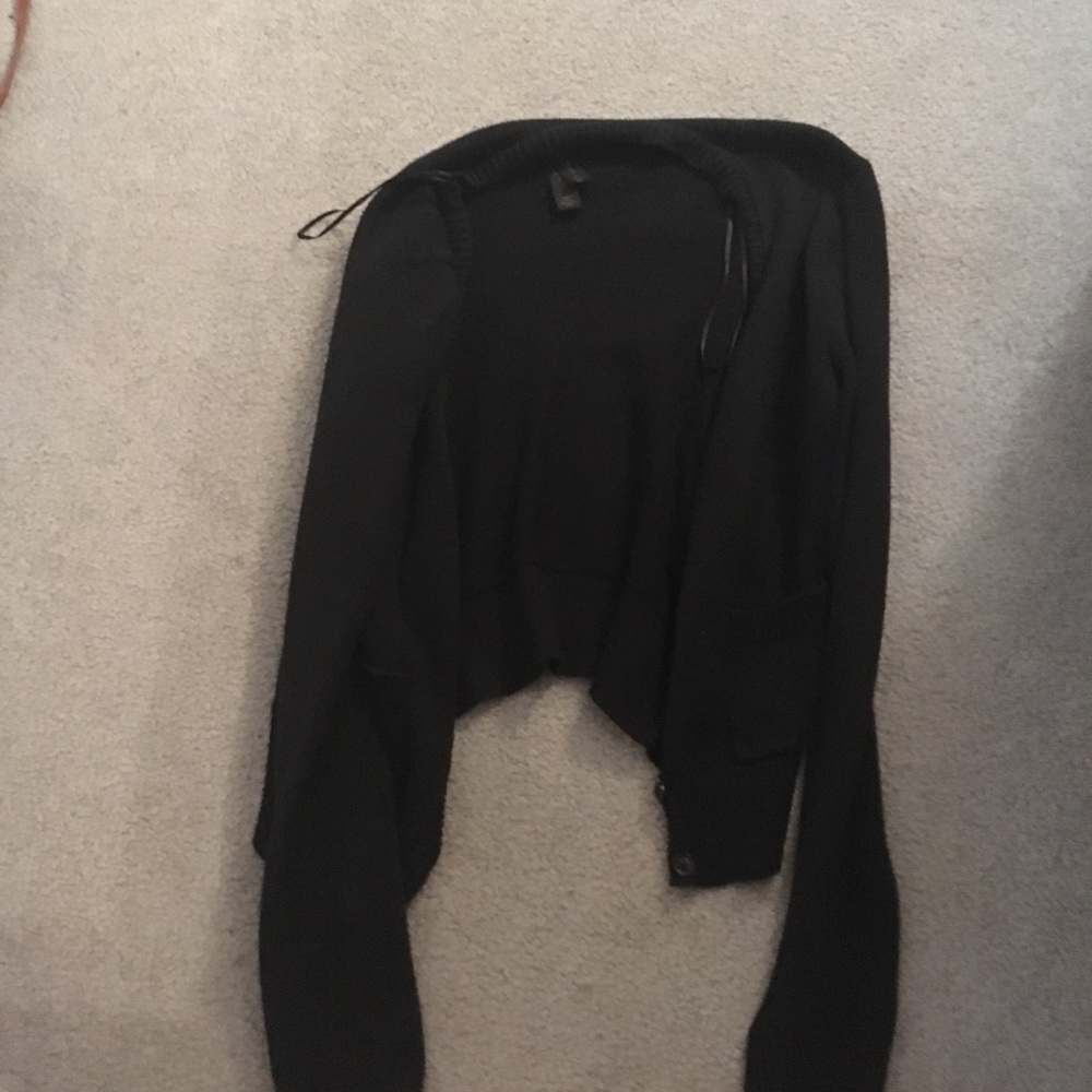 Black cropped cardigan